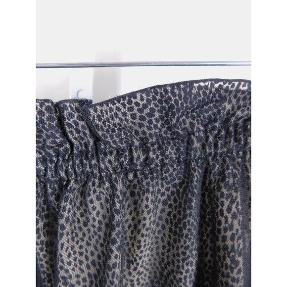Leopard Print Tulle Skirt Womens Size F One Size Black Sheer Mini Elastic Waist - Picture 6 of 11